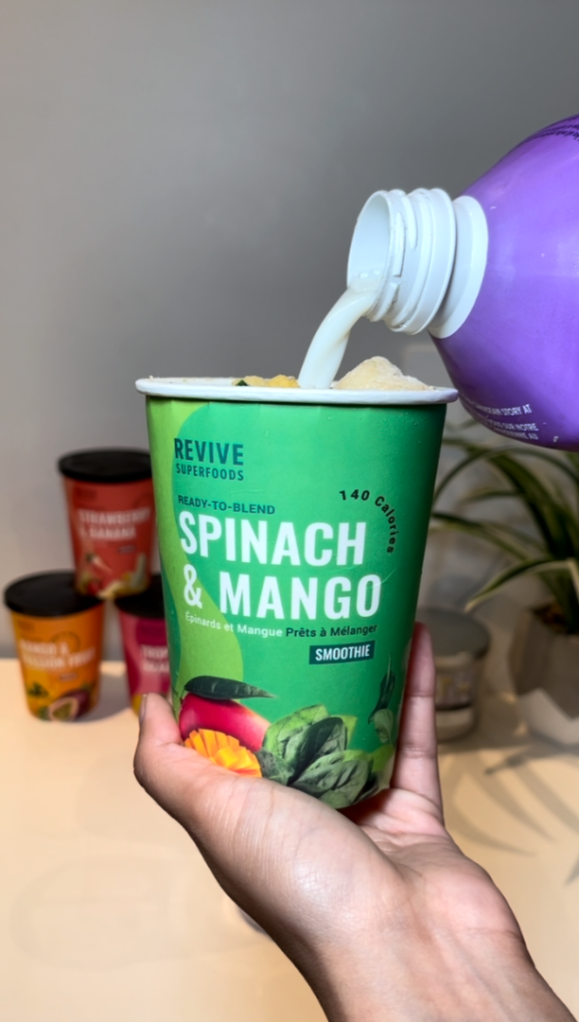 Revive Superfoods smoothies spinach and mango